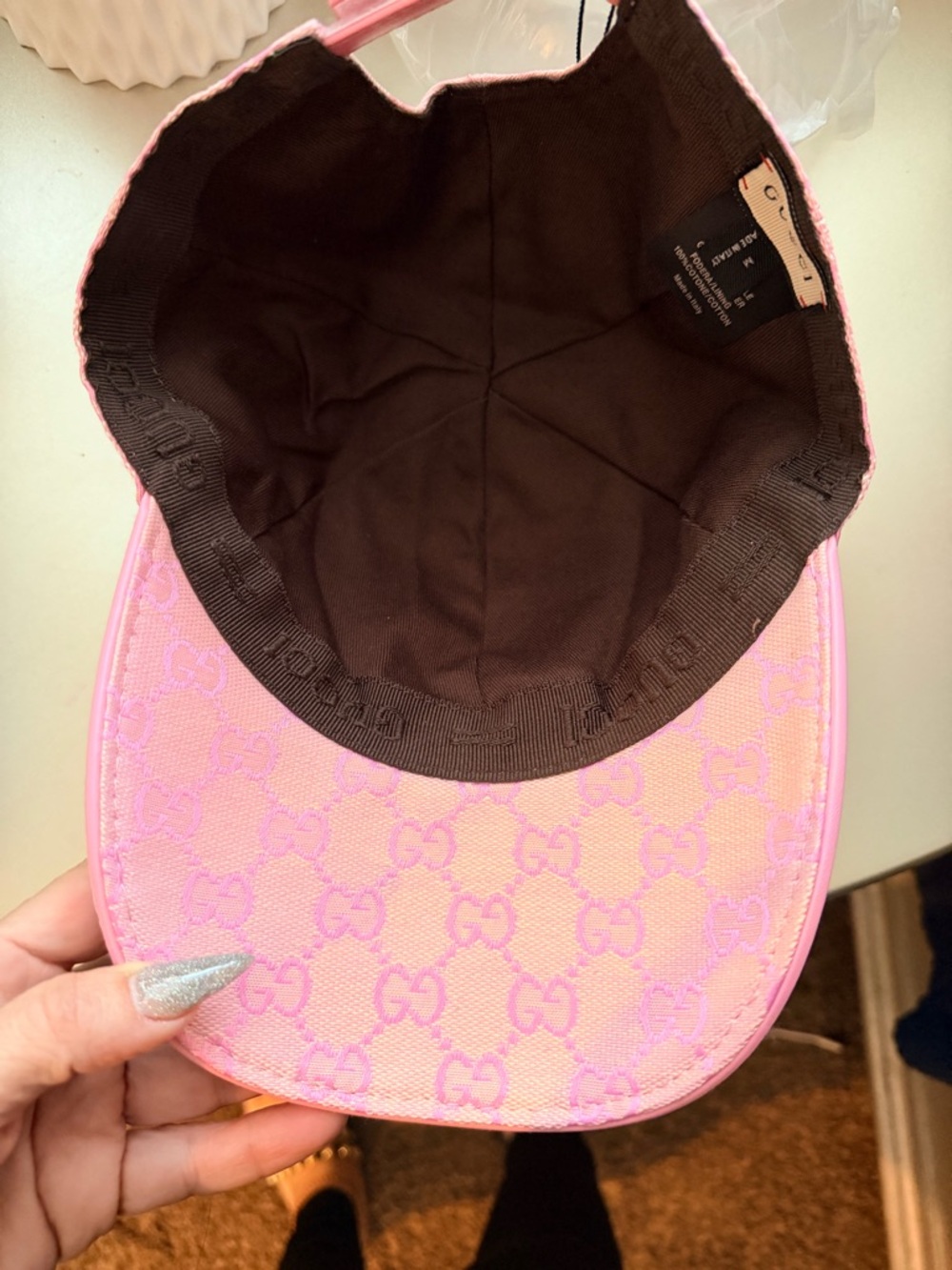 Pink GG Logo Baseball Cap New - Picture 7 of 8